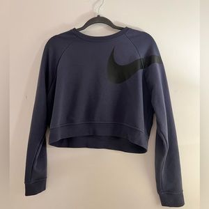 Nike Swoosh Cropped Sweatshirt Navy